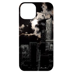 City Night Moon Skyline Skyscraper Iphone 14 Black Uv Print Case