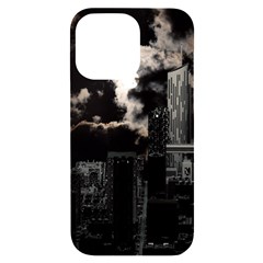 City Night Moon Skyline Skyscraper Iphone 14 Pro Max Black Uv Print Case