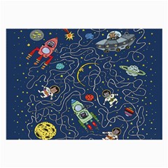 Cat Cosmos Cosmonaut Rocket Large Glasses Cloth by Salman4z