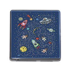 Cat Cosmos Cosmonaut Rocket Memory Card Reader (square 5 Slot) by Salman4z