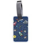 Cat Cosmos Cosmonaut Rocket Luggage Tag (one side) Front