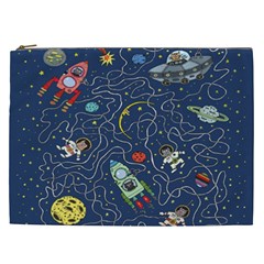 Cat Cosmos Cosmonaut Rocket Cosmetic Bag (xxl) by Salman4z