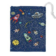 Cat Cosmos Cosmonaut Rocket Drawstring Pouch (5xl) by Salman4z