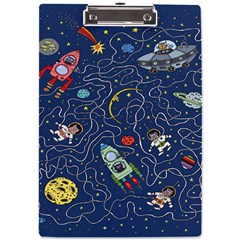 Cat Cosmos Cosmonaut Rocket A4 Acrylic Clipboard by Salman4z