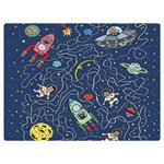 Cat Cosmos Cosmonaut Rocket Premium Plush Fleece Blanket (Extra Small) 40 x30  Blanket Front