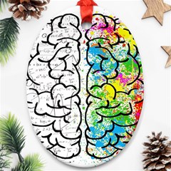 Brain Mind Psychology Idea Drawing Ornament (oval)