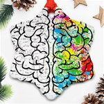 Brain Mind Psychology Idea Drawing Snowflake Ornament (Two Sides) Back