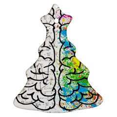 Brain Mind Psychology Idea Drawing Christmas Tree Ornament (two Sides) by Salman4z