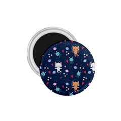 Cute Astronaut Cat With Star Galaxy Elements Seamless Pattern 1 75  Magnets by Salman4z