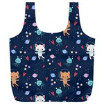 Cute Astronaut Cat With Star Galaxy Elements Seamless Pattern Full Print Recycle Bag (XXL) Back