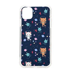 Cute Astronaut Cat With Star Galaxy Elements Seamless Pattern Iphone 11 Tpu Uv Print Case by Salman4z