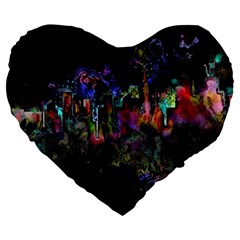 Grunge Paint Splatter Splash Ink Large 19  Premium Heart Shape Cushions by Salman4z