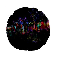 Grunge Paint Splatter Splash Ink Standard 15  Premium Flano Round Cushions by Salman4z