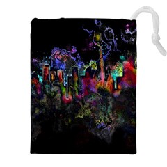 Grunge Paint Splatter Splash Ink Drawstring Pouch (5xl) by Salman4z