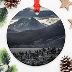 Nature s Symphony: A Portrait Of Ushuaia s Wild Beauty  Ornament (round) by dflcprintsclothing