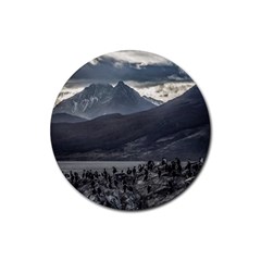 Nature s Symphony: A Portrait Of Ushuaia s Wild Beauty  Rubber Coaster (round) by dflcprintsclothing