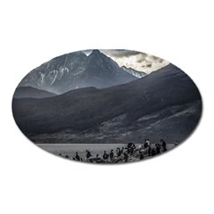 Nature s Symphony: A Portrait Of Ushuaia s Wild Beauty  Oval Magnet by dflcprintsclothing