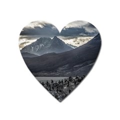 Nature s Symphony: A Portrait Of Ushuaia s Wild Beauty  Heart Magnet by dflcprintsclothing