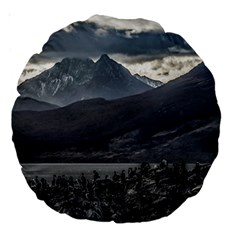 Nature s Symphony: A Portrait Of Ushuaia s Wild Beauty  Large 18  Premium Round Cushions by dflcprintsclothing