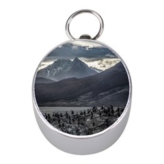 Nature s Symphony: A Portrait Of Ushuaia s Wild Beauty  Mini Silver Compasses by dflcprintsclothing