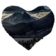 Nature s Symphony: A Portrait Of Ushuaia s Wild Beauty  Large 19  Premium Flano Heart Shape Cushions