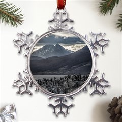 Nature s Symphony: A Portrait Of Ushuaia s Wild Beauty  Metal Large Snowflake Ornament