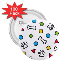 Dog Paw Seamless Pattern Footprint Bone 2 25  Buttons (100 Pack)  by Salman4z