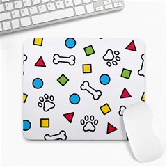 Dog Paw Seamless Pattern Footprint Bone Large Mousepad by Salman4z