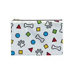 Dog Paw Seamless Pattern Footprint Bone Cosmetic Bag (medium) by Salman4z