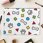 Dog Paw Seamless Pattern Footprint Bone Cosmetic Bag (XL) Front