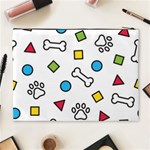 Dog Paw Seamless Pattern Footprint Bone Cosmetic Bag (XL) Back