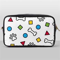 Dog Paw Seamless Pattern Footprint Bone Toiletries Bag (one Side) by Salman4z