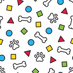 Dog Paw Seamless Pattern Footprint Bone Play Mat (rectangle) by Salman4z