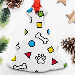 Dog Paw Seamless Pattern Footprint Bone Ornament (christmas Tree)  by Salman4z