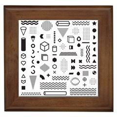 Pattern Hipster Abstract Form Geometric Line Variety Shapes Polkadots Fashion Style Seamless Framed Tile by Salman4z