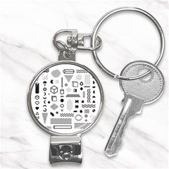 Pattern Hipster Abstract Form Geometric Line Variety Shapes Polkadots Fashion Style Seamless Nail Clippers Key Chain by Salman4z