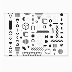 Pattern Hipster Abstract Form Geometric Line Variety Shapes Polkadots Fashion Style Seamless Postcard 4 x 6  (pkg Of 10) by Salman4z