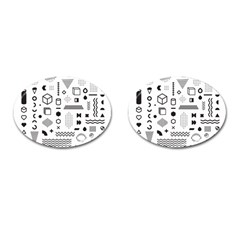 Pattern Hipster Abstract Form Geometric Line Variety Shapes Polkadots Fashion Style Seamless Cufflinks (oval) by Salman4z