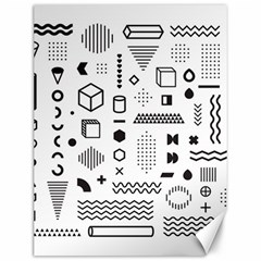 Pattern Hipster Abstract Form Geometric Line Variety Shapes Polkadots Fashion Style Seamless Canvas 12  X 16  by Salman4z