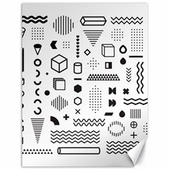 Pattern Hipster Abstract Form Geometric Line Variety Shapes Polkadots Fashion Style Seamless Canvas 18  X 24 