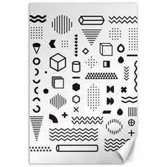 Pattern Hipster Abstract Form Geometric Line Variety Shapes Polkadots Fashion Style Seamless Canvas 24  X 36  by Salman4z