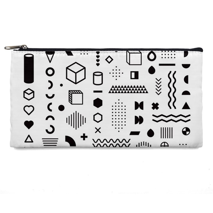 Pattern Hipster Abstract Form Geometric Line Variety Shapes Polkadots Fashion Style Seamless Pencil Case