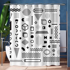 Pattern Hipster Abstract Form Geometric Line Variety Shapes Polkadots Fashion Style Seamless Shower Curtain 60  X 72  (medium)  by Salman4z