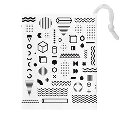 Pattern Hipster Abstract Form Geometric Line Variety Shapes Polkadots Fashion Style Seamless Drawstring Pouch (4xl) by Salman4z