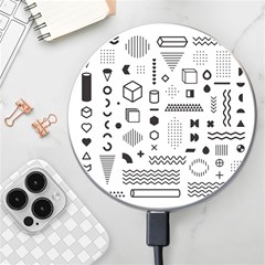 Pattern Hipster Abstract Form Geometric Line Variety Shapes Polkadots Fashion Style Seamless Wireless Fast Charger(white) by Salman4z