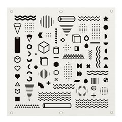 Pattern Hipster Abstract Form Geometric Line Variety Shapes Polkadots Fashion Style Seamless Banner And Sign 4  X 4  by Salman4z