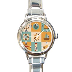 Nautical Elements Collection Round Italian Charm Watch by Salman4z