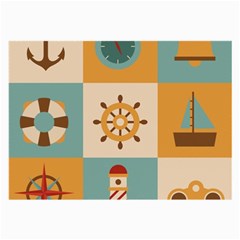 Nautical Elements Collection Large Glasses Cloth by Salman4z