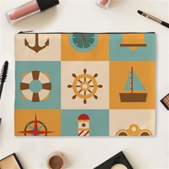 Nautical Elements Collection Cosmetic Bag (xl) by Salman4z