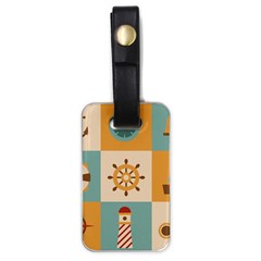 Nautical Elements Collection Luggage Tag (one Side) by Salman4z